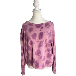 Splendid Cloud Tie-Dye Lounge Sweatshirt Mauve Pink